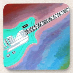 Green Guitar Coaster