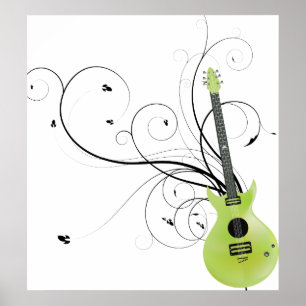 Green Guitar Envy Poster