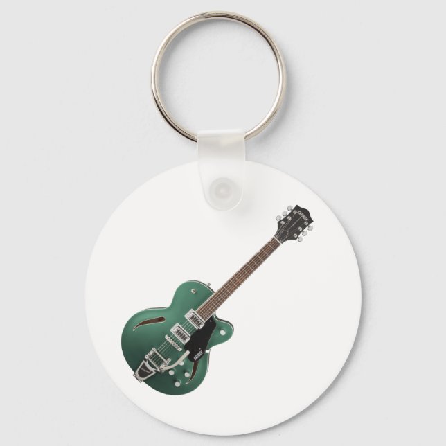 Green Guitar Key Chain (Front)