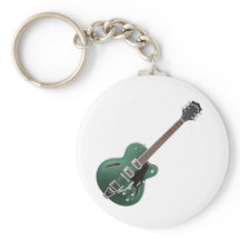 Green Guitar Key Chain