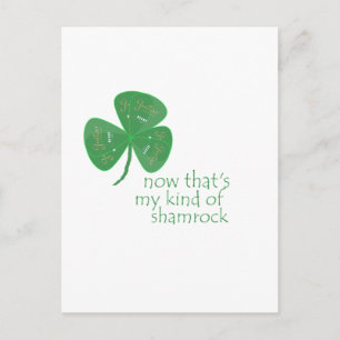 Green Guitar Pick Shamrock Postcard