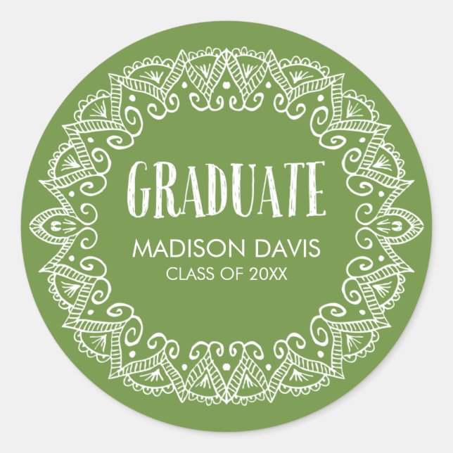 Green Gypsy Graduation Stickers (Front)