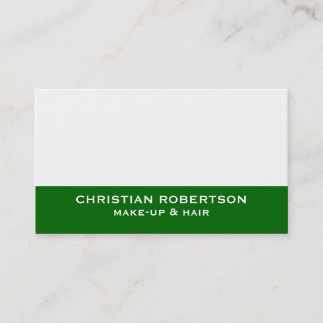 Green Hair Stylist Makeup Artist Business Card (Front)