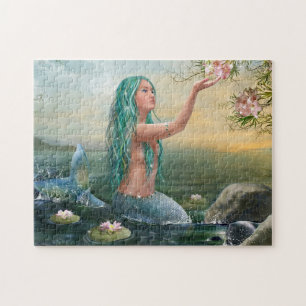 green haired mermaid jigsaw puzzle
