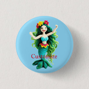 Green-haired Mermaid Thunder_Cove 3 Cm Round Badge