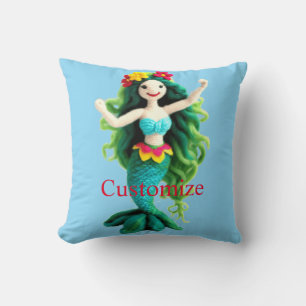 Green-haired Mermaid Thunder_Cove Cushion