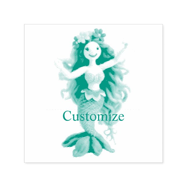 Green-haired Mermaid Thunder_Cove Self-inking Stamp (Design)