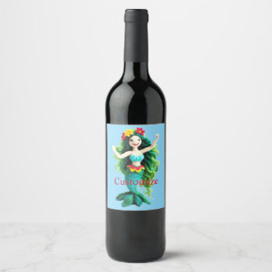 Green-haired Mermaid Thunder_Cove Wine Label