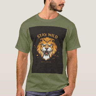 Green half sleeves T shirt withStay Wild Typograpy