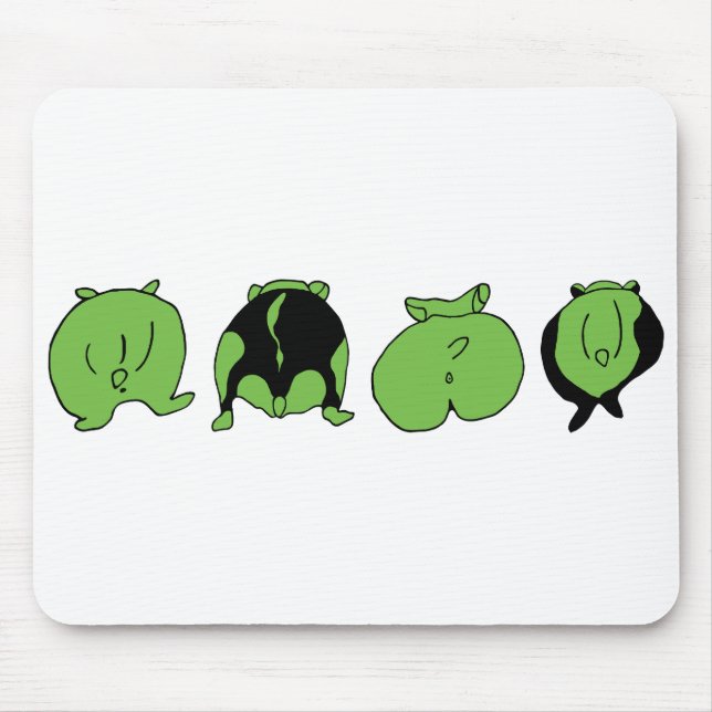 Green Hamster Butts Mouse Pad (Front)