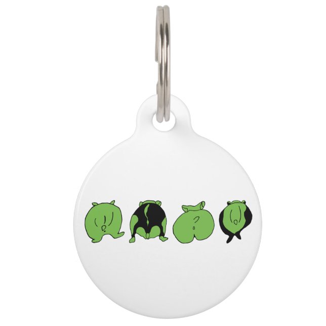 Green Hamster Butts Pet Tag (Front)