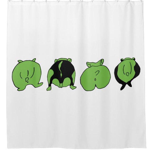 Green Hamster Butts Shower Curtain (Front)