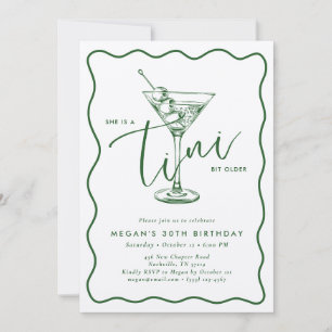 green Hand Drawn A Tini Bit Older 30’s Birthday I Invitation