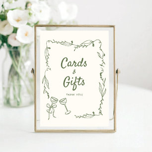 Green Hand Drawn whimsical Cards Gifts Poster