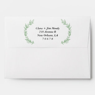 Green Hand Drawn Wreath Envelope