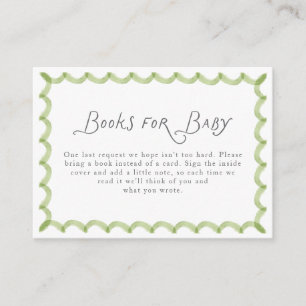 Green Hand Painted Frame Books for Baby Enclosure Card