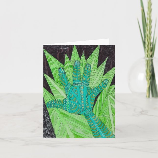 Green Hands Folding Card (Front)