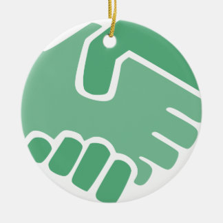 Green Handshake Ceramic Tree Decoration