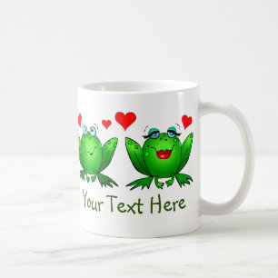 Green Happy Cartoon Frogs Save the Swamp Coffee Mug