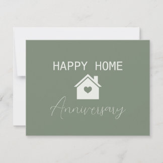 Green Happy Home Anniversary Real Estate Card