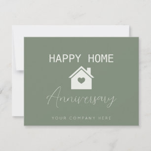 Green Happy Home Anniversary Realty Card