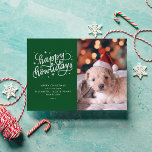 Green Happy Howlidays Christmas Holiday Card<br><div class="desc">This fun single photo holiday card is perfect for anyone who wants to feature their furry best friend on their card. It has the words "happy howlidays" hand lettered in script alongside space for a photo.</div>