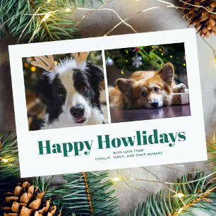 Green "Happy Howlidays" From the Dogs  Holiday Card