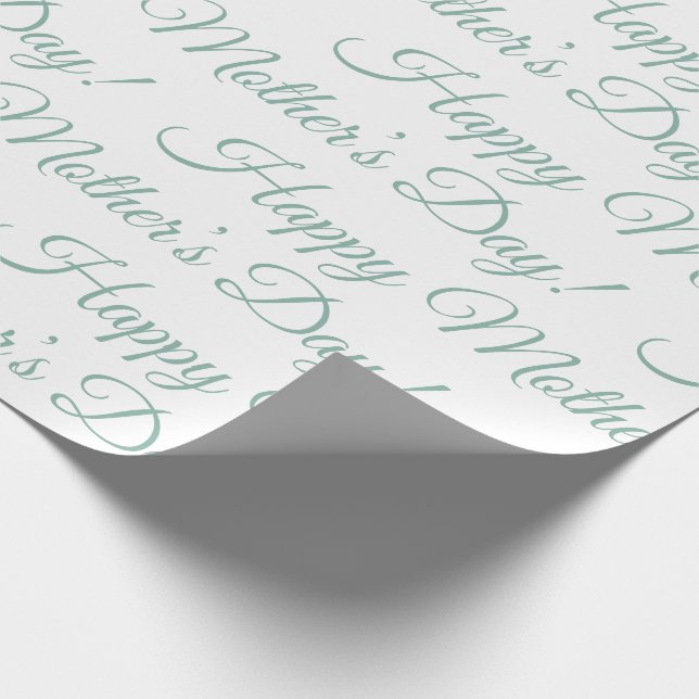 Green Happy Mother’s Day Script Holiday Wrapping Paper (Corner)