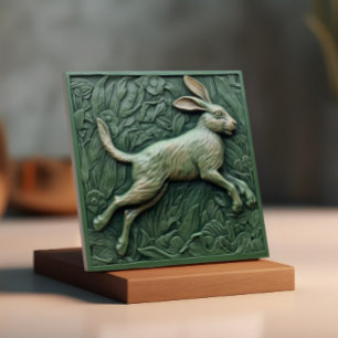 Green Hare - Ceramic Tile