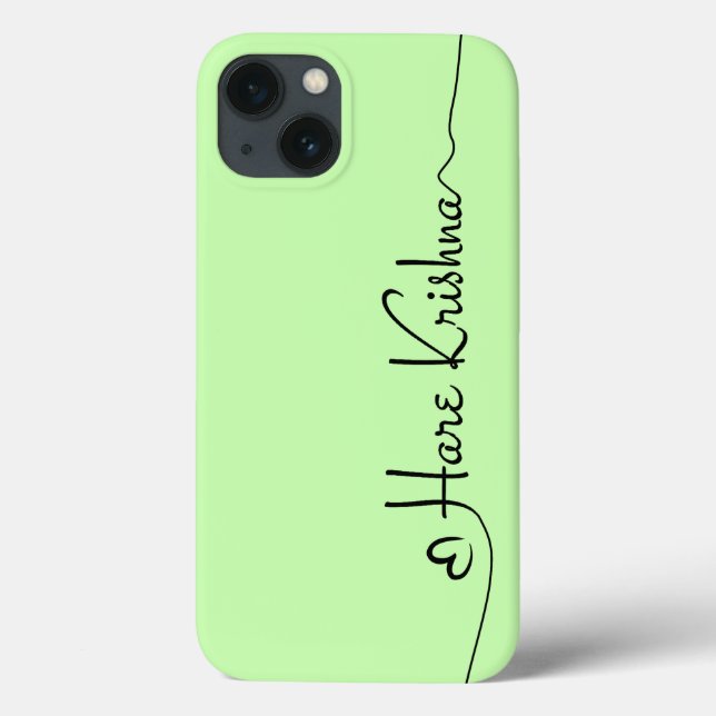 Green Hare Krishna typography - spiritual gift Case-Mate iPhone Case (Back)