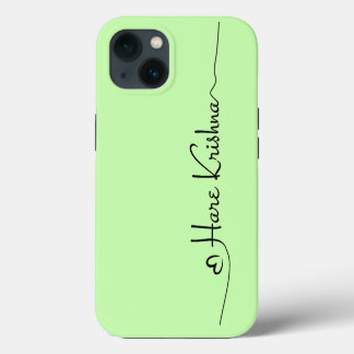 Green Hare Krishna typography - spiritual gift iPhone 13 Case
