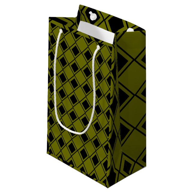 Green Harlequin  Small Gift Bag (Front Angled)