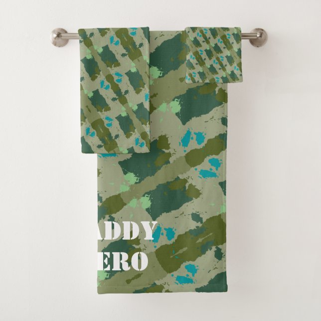 Green Harmony Abstract Pattern Bath Towel Set (Insitu)