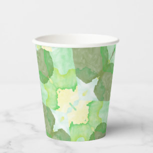 Green Harmony Abstract Pattern Paper Cups