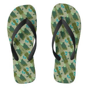 Green Harmony Abstract Pattern Thongs