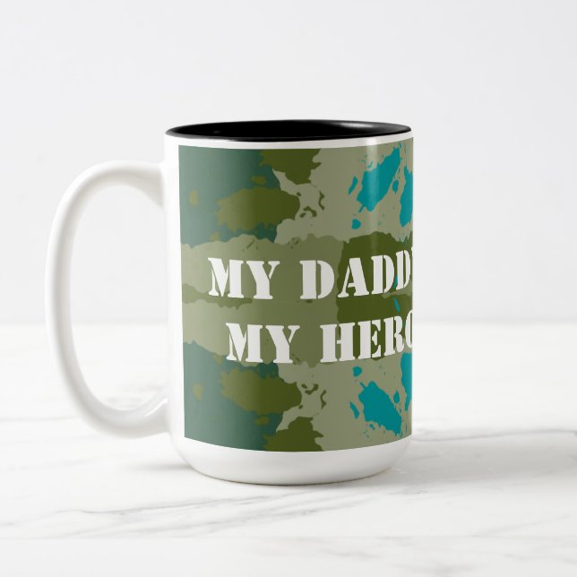 Green Harmony Abstract Pattern Two-Tone Coffee Mug (Left)