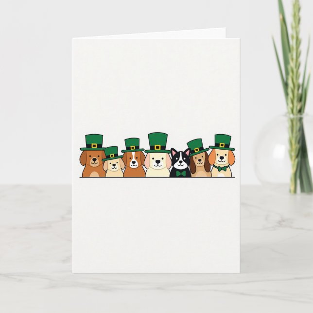 Green Hat Dogs Pattern Card (Front)
