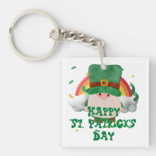Green hat lucky Shamrock St. Patrick's Day Key Ring
