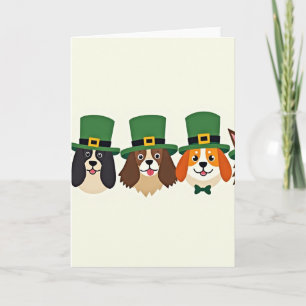 Green Hats Dog Pattern Card