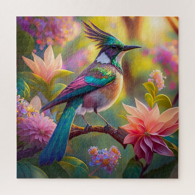 Green Headed Jay Fantasy Bird Jigsaw Puzzle (Vertical)