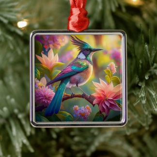 Green Headed Jay Fantasy Bird Metal Ornament