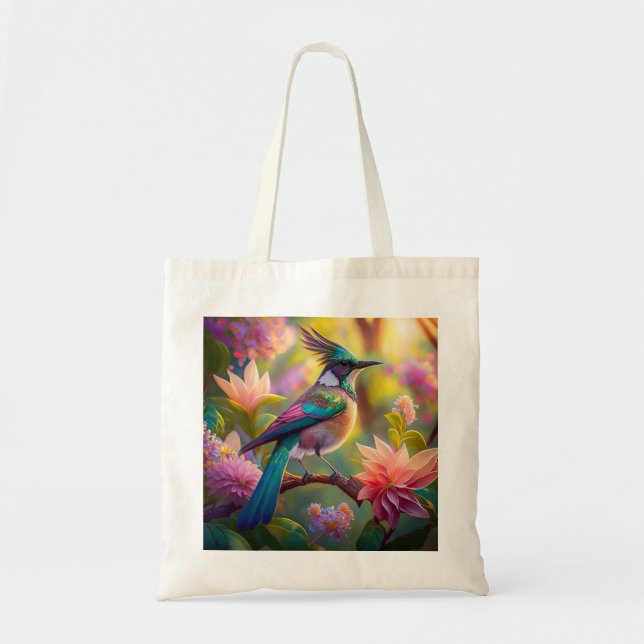 Green Headed Jay Fantasy Bird Tote Bag (Front)
