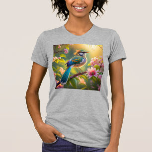 Green Headed Teal Winged Fantasy Bird T-Shirt
