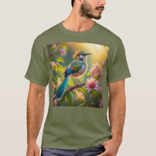 Green Headed Teal Winged Fantasy Bird T-Shirt