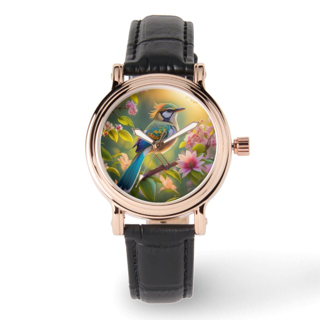 Green Headed Teal Winged Fantasy Bird Watch (Front)