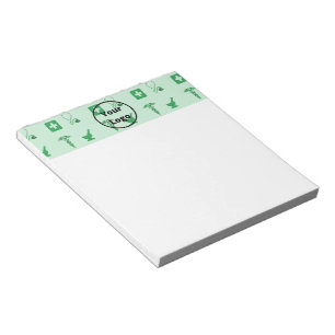 Green health business pattern notepad