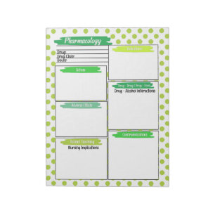 Green Healthcare Student Pharmacology Template Notepad