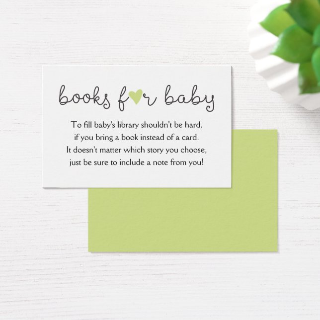 Green Heart Bring a Book Request Baby Shower (Desk)