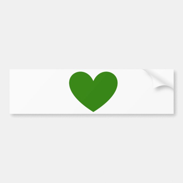 Green Heart Bumper Sticker (Front)