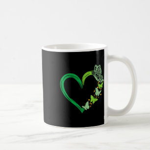 Green Heart Butterfly Ribbon Mental Health Awarene Coffee Mug